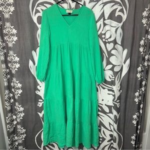Universal Thread Bell Tiered Long Sleeve GauzeGreen Maxi Dress SOLD OUT!